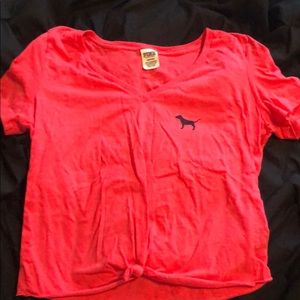 PINK front tie t shirt